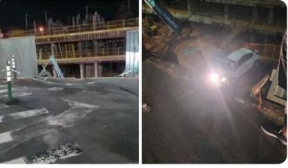 Mulher perde o controle de carro e cai dentro de prédio em construção em shopping de Rio Preto