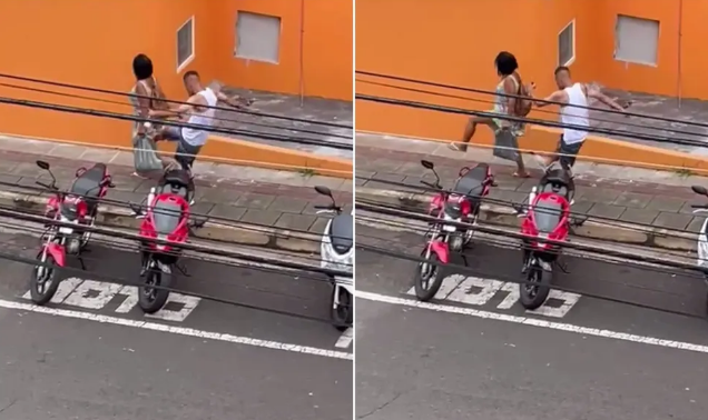 Homem é preso após ser filmado agredindo mulher em Rio Preto