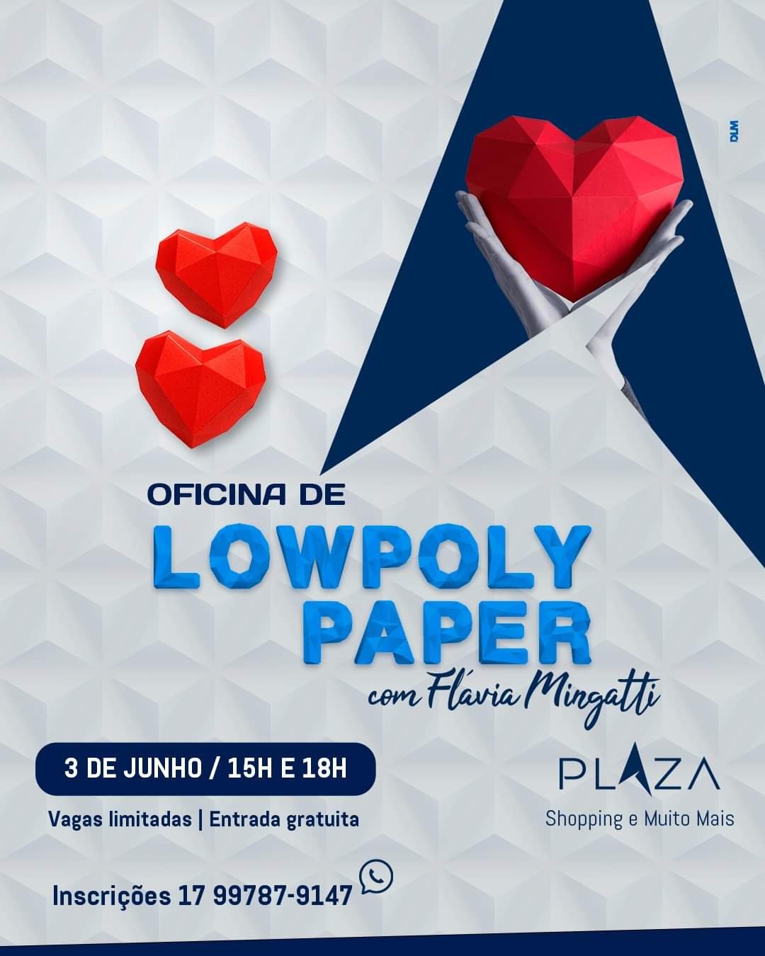Plaza Avenida celebra o Dia dos Namorados com oficina gratuita de “Lowpoly paper”