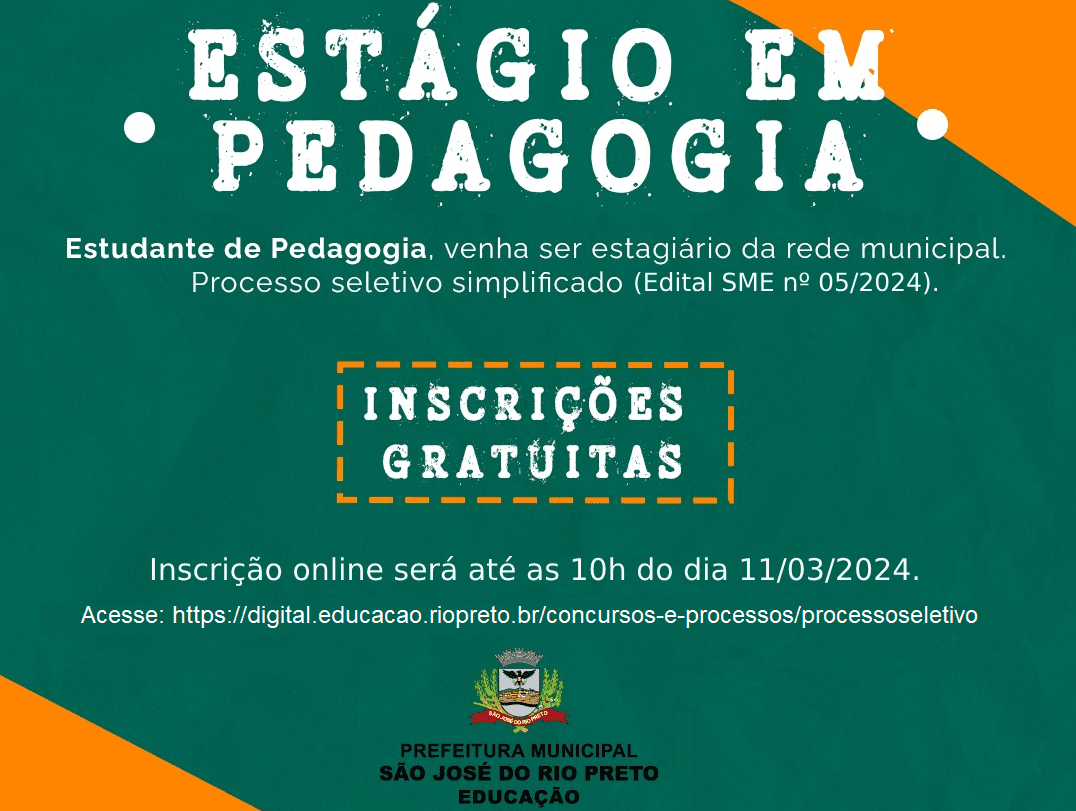 Educação de Rio Preto abre processo seletivo para contratar estagiários de pedagogia