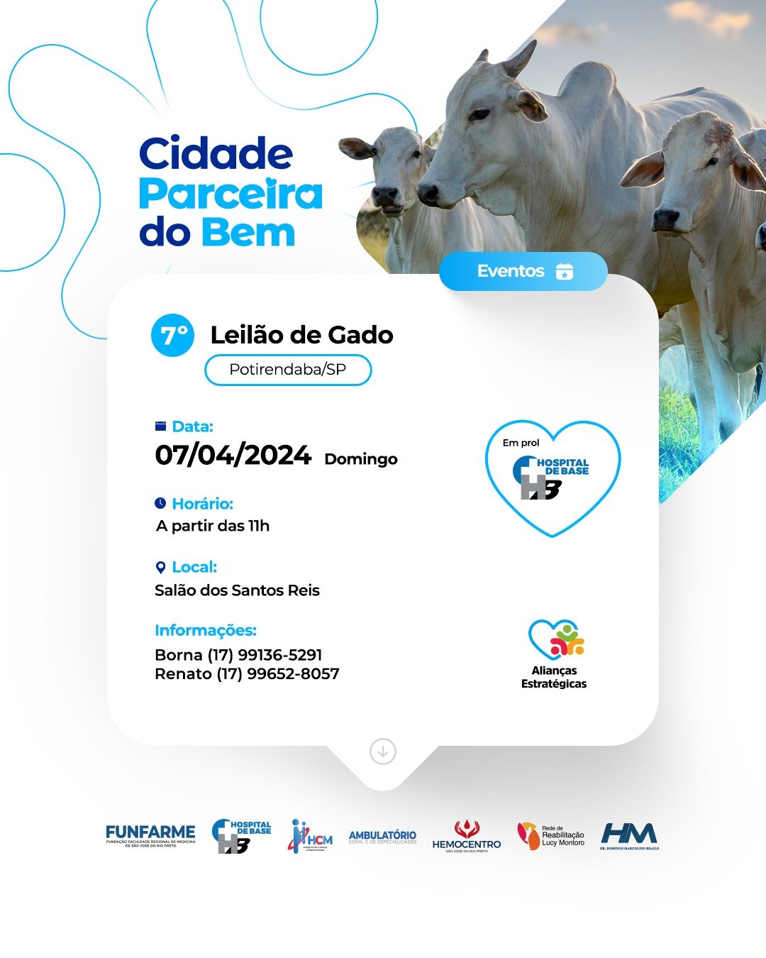 Potirendaba realiza leilão de gado em prol do HB de Rio Preto