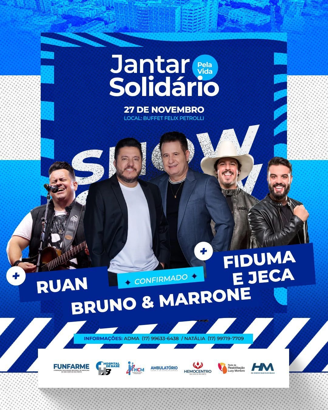 Bruno & Marrone e Fiduma & Jeca fazem show solidário em prol do HB de Rio Preto