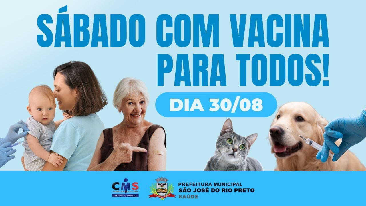 Saúde de Rio Preto promove vacinação para população e pets no dia 30