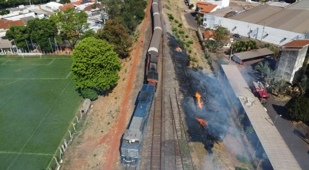 Trem carregado com celulose descarrila em Jales