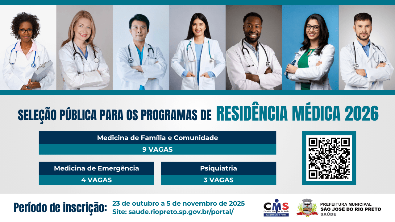 Estão abertas as inscrições para o programa de residência médica em Rio Preto