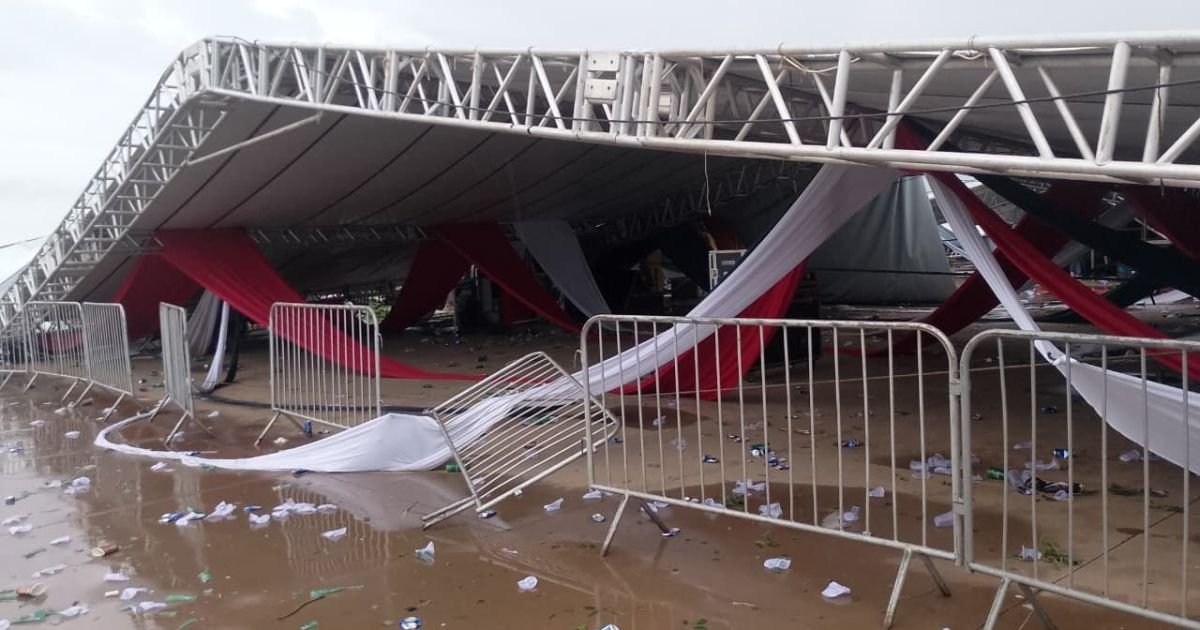 Temporal derruba estrutura em festa e deixa morto e feridos em Regente Feijó