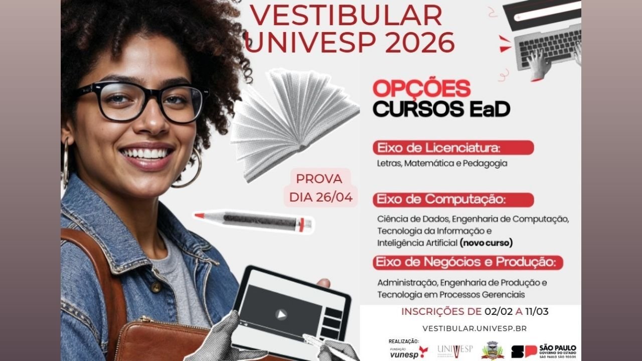 Univesp oferece 134 vagas em cursos à distância em Rio Preto