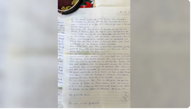 Mulher em ‘saidinha’ que matou pai a facadas com a namorada escreveu ‘carta de amor’ a ele na cadeia: ‘Quero te abraçar de novo’