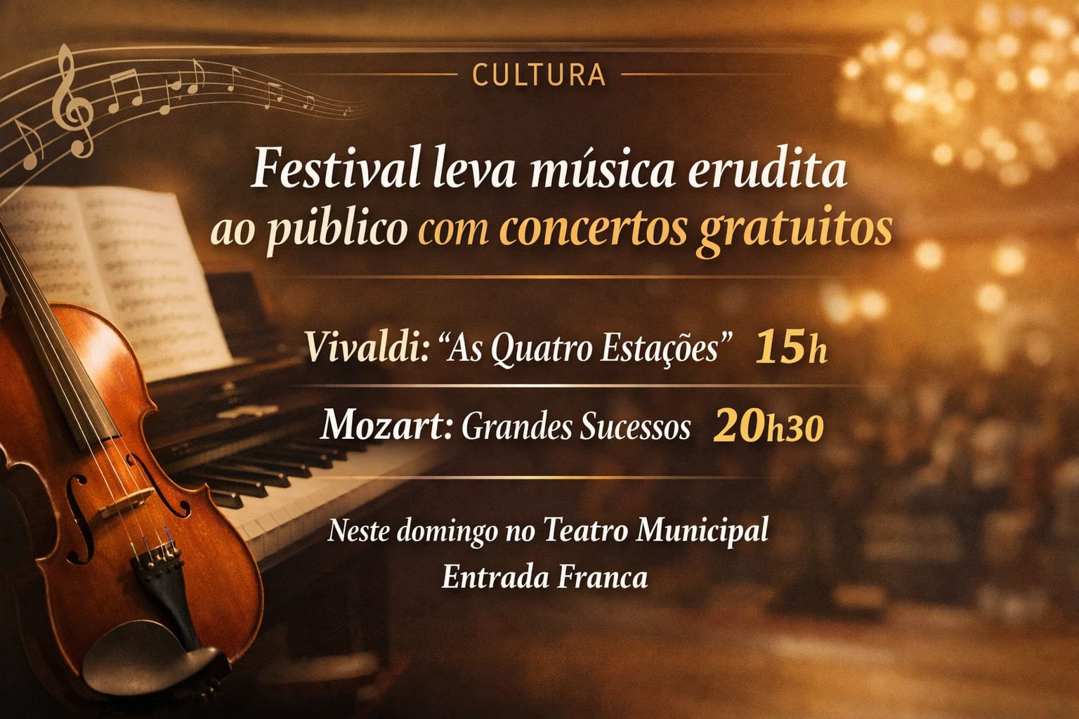 Festival leva música erudita ao público com concertos gratuitos
