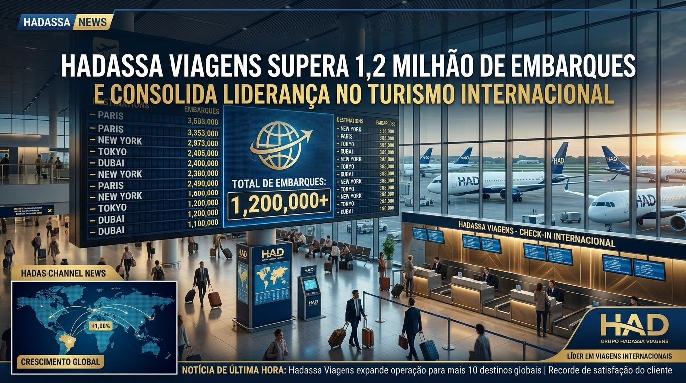 HADASSA VIAGENS SUPERA 1,2 MILHÃO DE EMBARQUES E CONSOLIDA LIDERANÇA NO TURISMO INTERNACIONAL