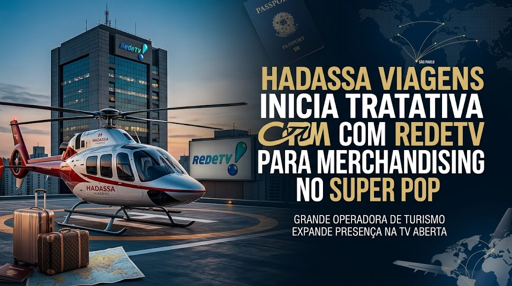 HADASSA VIAGENS AVANÇA NA MÍDIA NACIONAL E INICIA TRATATIVA COM A REDETV! PARA MERCHANDISING NO SUPERPOP