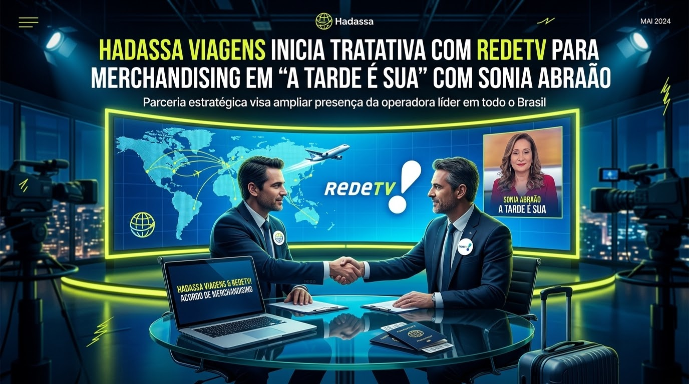 HADASSA VIAGENS INICIA TRATATIVA COM REDETV PARA MERCHANDISING EM A TARDE E SUA COM SONIA ABRAAO