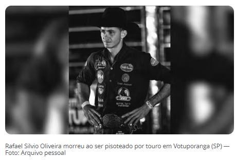 Peão de rodeio morre pisoteado por touro em Votuporanga