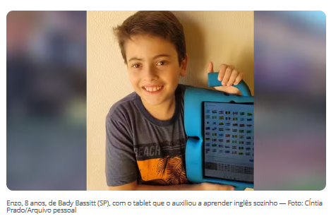 Menino de 8 anos impressiona ao aprender inglês sozinho e decorar bandeiras de países