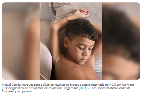 Menino de 6 anos descobre câncer raro após fortes dores no braço