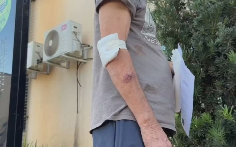 Idoso salvo por pitbull após ser agredido pelo filho cuida do animal todos os dias em Rio Preto