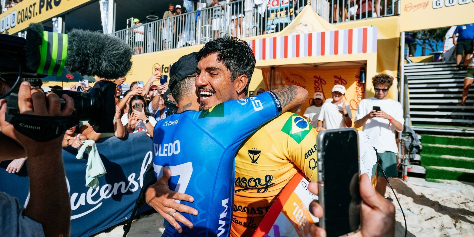 Surfe: Gabriel Medina, Filipe Toledo e Alejo Muniz brilham e avançam às oitavas em etapa decisiva da WSL na Nova Zelândia