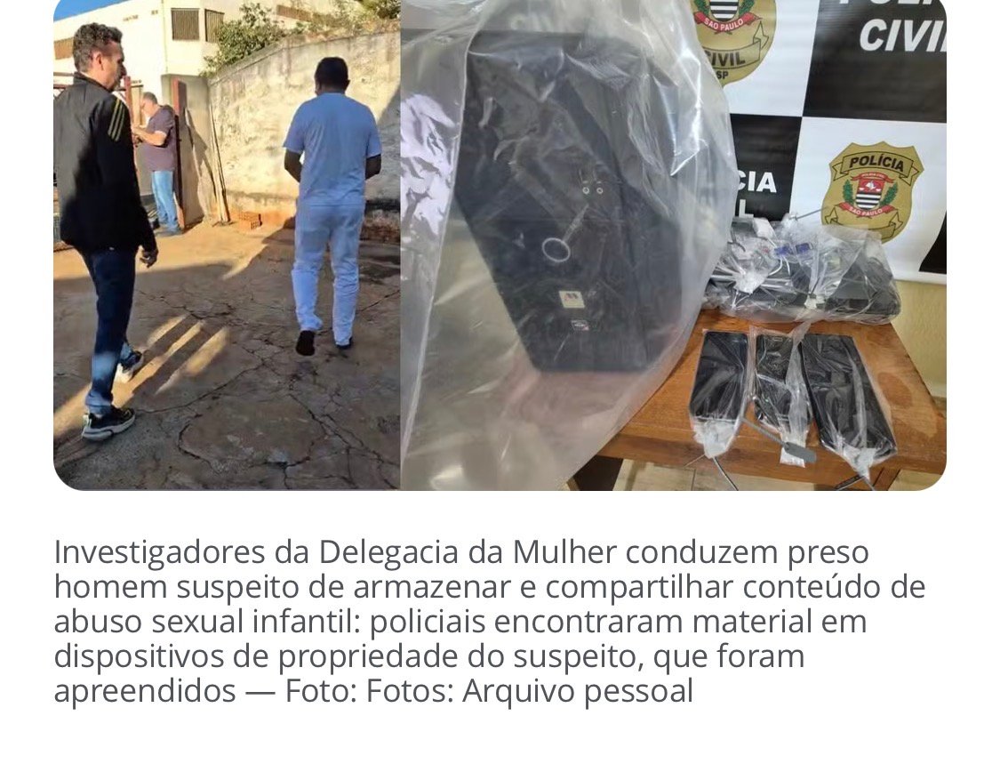 Homem é preso suspeito de armazenar arquivos de abuso sexual infantojuvenil em Votuporanga