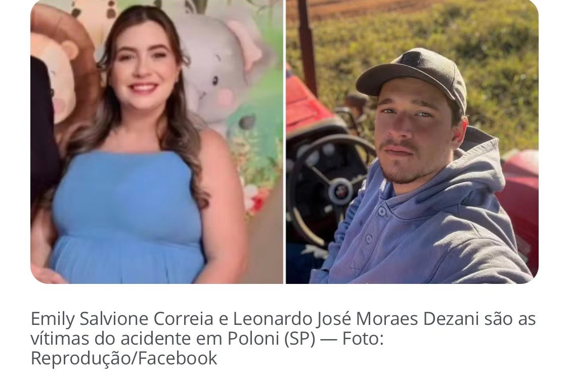 Grávida e jovem morrem em batida frontal entre carros em Poloni