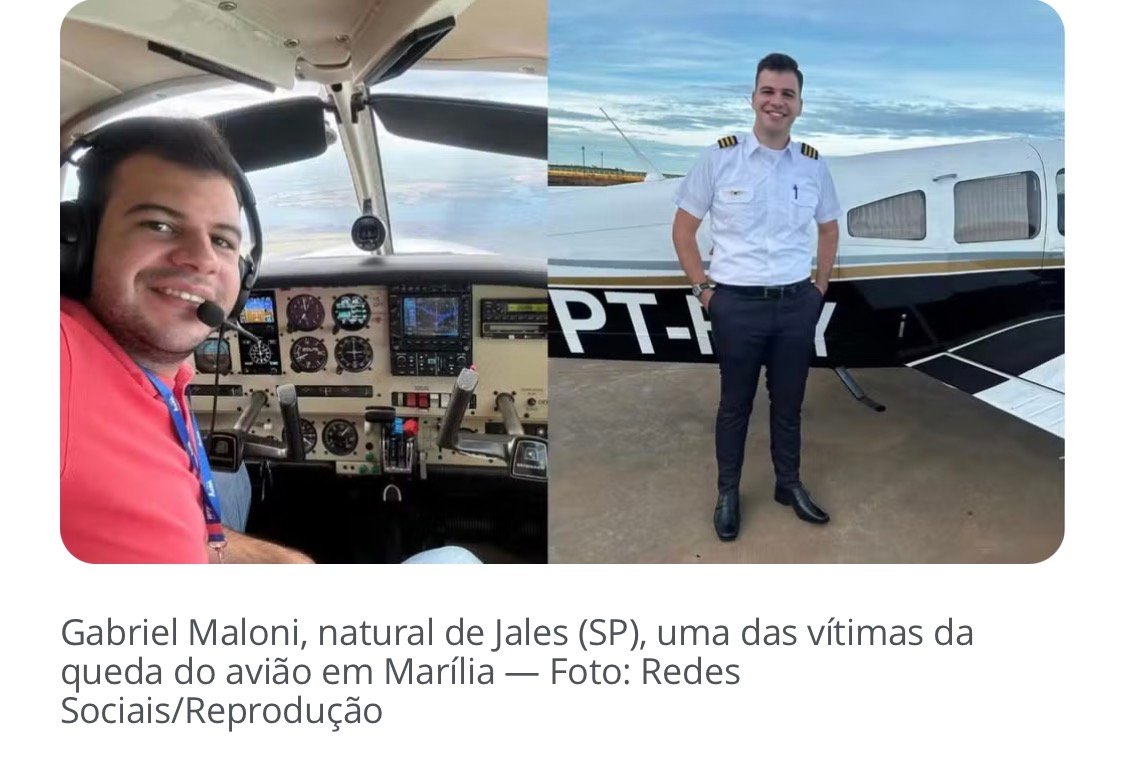 Tio de piloto que morreu em queda de avião em Marília diz que sobrinho era querido por todos