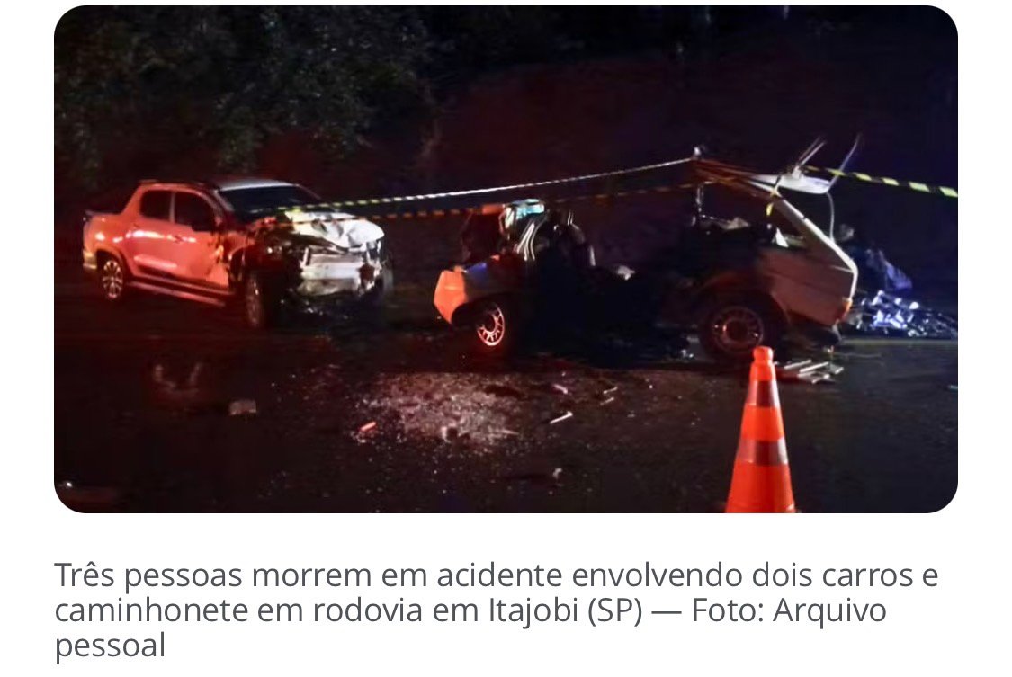 Três pessoas morrem e 5 ficam feridas em acidente em rodovia de Itajobi