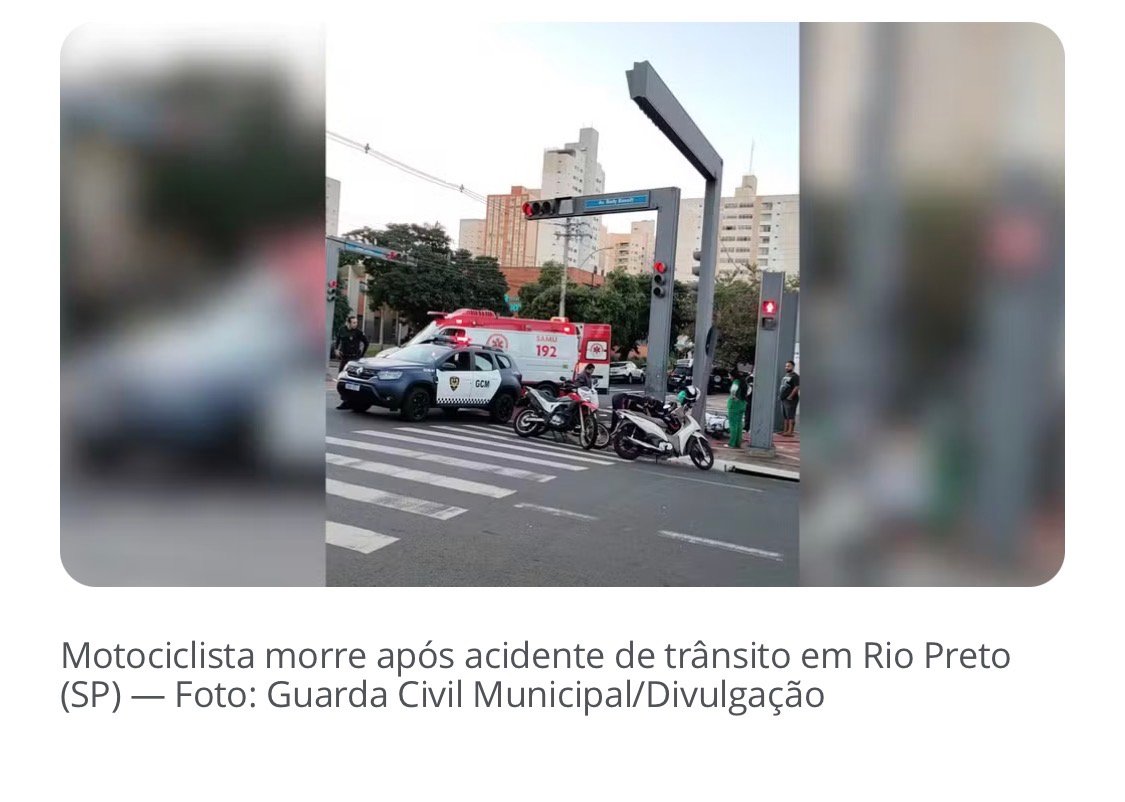 Motociclista morre após acidente de trânsito na avenida Bady Bassitt em Rio Preto