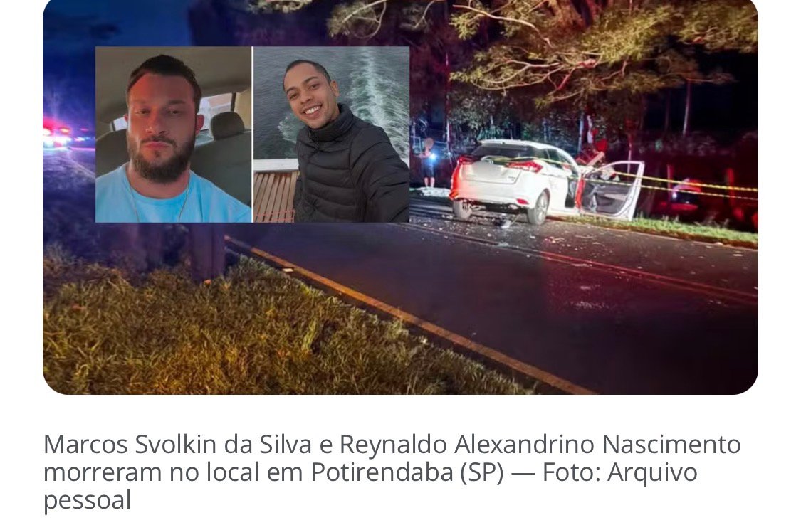 Irmão de empresário morto a tiros em bar e outros dois homens morrem em acidente entre carros na vicinal de Potirendaba
