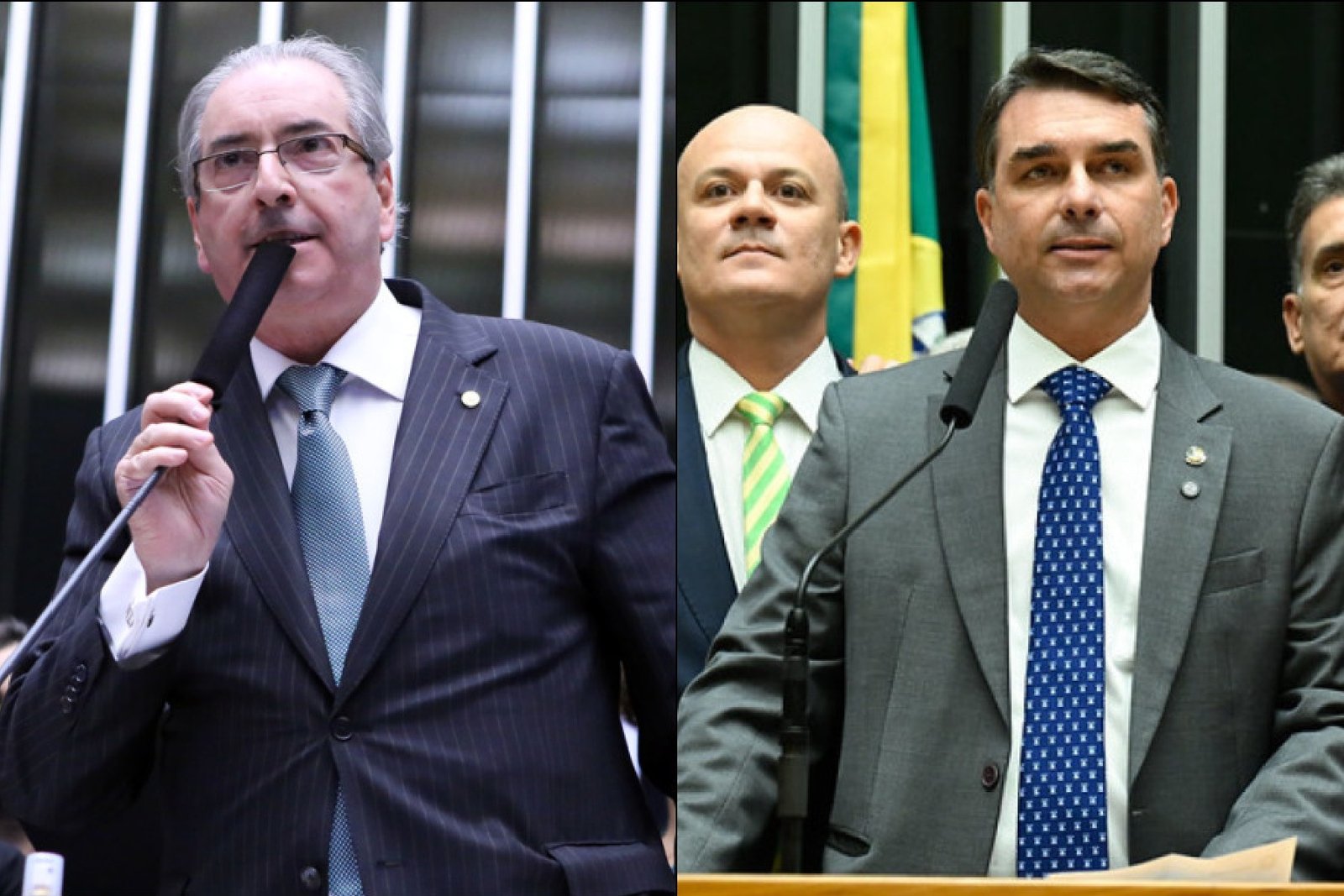 Flávio Bolsonaro declara apoio a Eduardo Cunha, protagonista do impeachment de Dilma