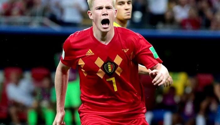 Kevin De Bruyne comemora segundo gol da Bélgica contra o Brasil EFE
