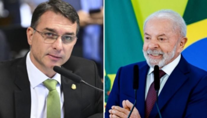 Nos cenários de segundo turno, Lula e Flávio Bolsonaro aparecem empatados com 46% cada, e 7% af...